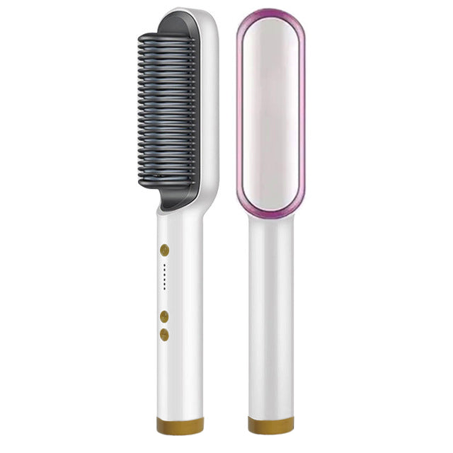 Sisir Catok Pelurus & Keriting Rambut 2in1 ION Tidak Merusak Rambut / Catokan Listrik Hair Brush Straightener Curler Comb Stylish Elektrik Travel Smoothing Rebonding Alat Peralatan Styling