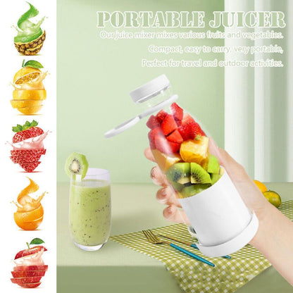 Blender Botol Shake N Go / Portable Juicer Cup 6 Mata Pisau Rechargeable / Alat Pembuat Minuman Jus Buah Sayur Elektrik Tanpa Colok Listrik / Botol Penggiling Juice Praktis / Travel Bottle Size Multifungsi Kantor Olahraga Kuliah Shaker Mixer