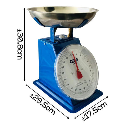 Timbangan Jarum Analog 5 10 15 20 Kg Dengan Mangkok / Kitchen Scale Alat Timbang Berat Garis Ukur Manual Buah Sayur Telur Kue Tepung Ikan Daging Bahan Besi Stainless Anti Karat / Peralatan Dapur Perlengkapan Rumah Tangga Pasar Warung Multifungsi Termurah