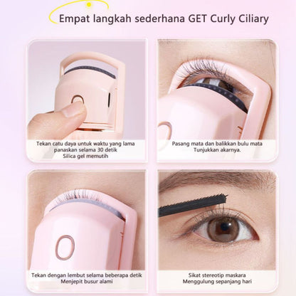 Penjepit Bulu Mata Elektrik USB Portable / Electric Eyelash Curler Long-lasting Hold / Alat Bantu Pelentik Bulumata Sisi Karet Rechargeable / Aplikator Pengeriting Eyelash Awet Tahan Lama Panjang Tambah Volume Aksesoris Kecantikan Alat Makeup