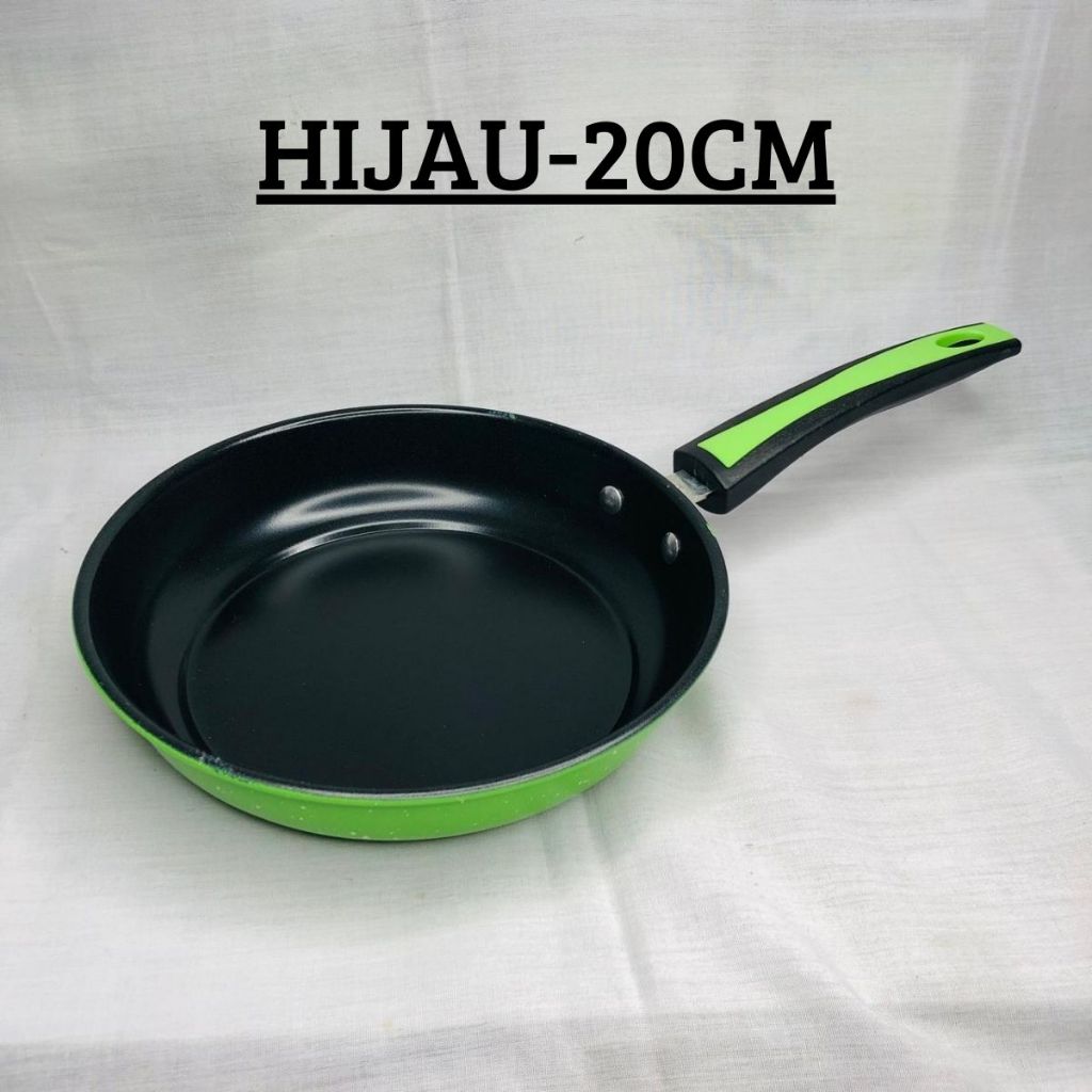 Teflon Serbaguna 18 CM Anti Lengket Frypan Ring - Alat Wajan Penggorengan Bentuk Bulat Gagang Panjang Untuk Goreng Tumis Rebus Non-stick / Panci Tempat Memasak Praktis Tahan Karat Food Grade / Peralatan Dapur Perlengkapan Rumah Tangga Multifungsi