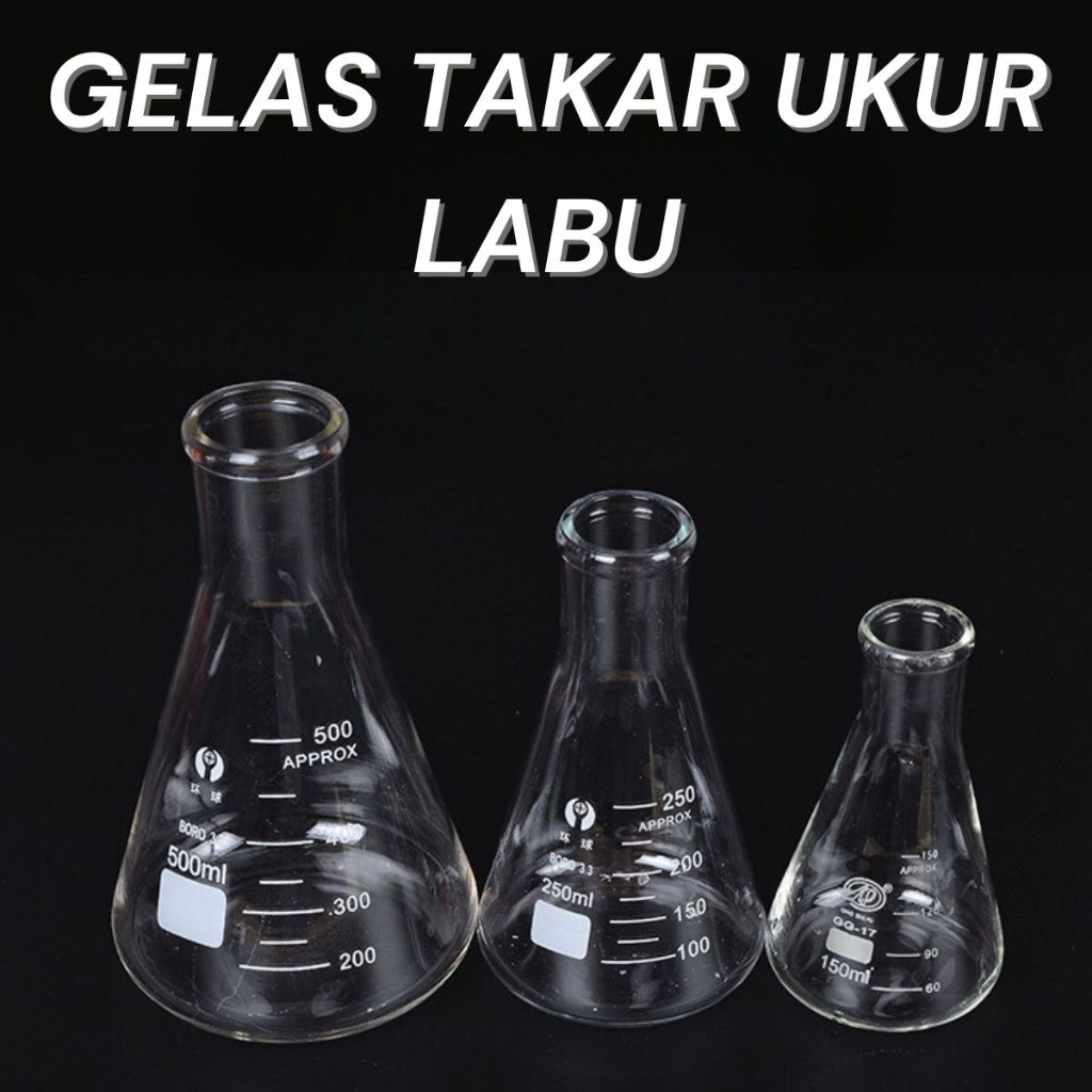 Gelas Ukur Erlenmeyer Model Labu Beaker Bahan Acrylic 250ml / Cup Takar Transparan Uji Cairan Kimia LAB Multifungsi