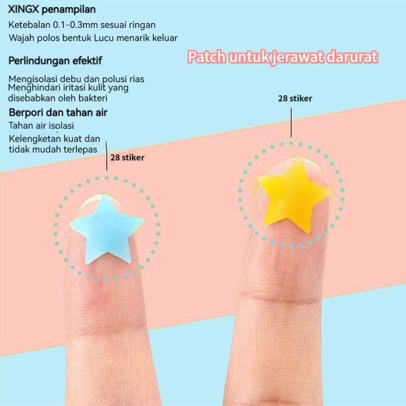 Acne Pimple Patch Bentuk Bintang (1 Lembar Isi 36 Patch) / Speedy Solution Anti Trouble Patch Sticker Tempelan Penghilang Pengangkat Isi Jerawat Kempes Warna-Warni Siang Malam Asam Salisilat / Stiker Perawatan Kulit Skin Repair Karakter Lucu