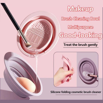 Mangkok Silikon Pembersih Kuas Kosmetik Makeup Brush Cleaner Multifungsi