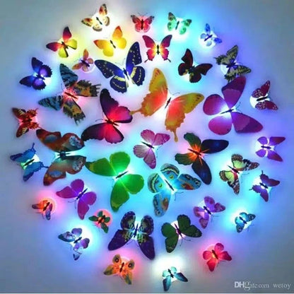 Lampu Kupu-Kupu Tumblr LED Dekorasi Ruangan Lucu Unik / Lampu Hias Dinding / Butterfly Lamp Hiasan Warna-Warni Untuk Hadiah Kado Ulang Tahun Teman Pacar Sahabat Souvenir Pernikahan Multifungsi