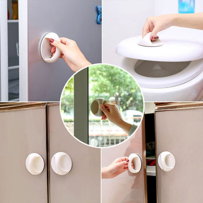 Pegangan Pintu Bulat - Tempelan Gagang Untuk Pintu Kamar Mandi Laci Lemari Pakaian Jendela Serbaguna / Drawer Handle Perekat Super Kuat Anti Lepas Holder Tempel Pengaman Multifungsi