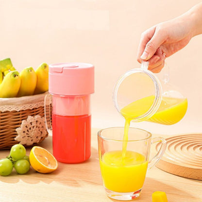 Blender Portable Mini + Sedotan Silicone / Juicer Cup 6 Mata Pisau Rechargeable / Botol Alat Pembuat Minuman Jus Buah Sayur Elektrik Tanpa Colok Listrik / Gelas Gagang Penggiling Juice Multifungsi / Travel Bottle Size