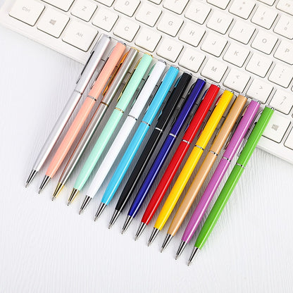 Pulpen Paku Bahan Metal / Ballpoint Perlengkapan Menulis Warna Polos 0.5mm Tinta Tebal / Pena Alat Tulis Sekolah Kantor Praktis / Bolpen Exclusive Untuk Souvenir Pernikahan Kado Ulang Tahun Promosi Gift Event Multifungsi