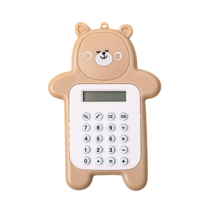 Calculator Mini Portable Motif Bear / Kalkulator 8 Digit Alat Hitung Pejumlahan Pengurangan Perkalian Pembagian Bentuk Gambar Beruang Lucu Tombol Karet Perlengkapan ATK Anak TK SD SMP Sekolah Kantor Kado Hadiah Ulang Tahun Souvenir Tambah Kurang Kali Bagi