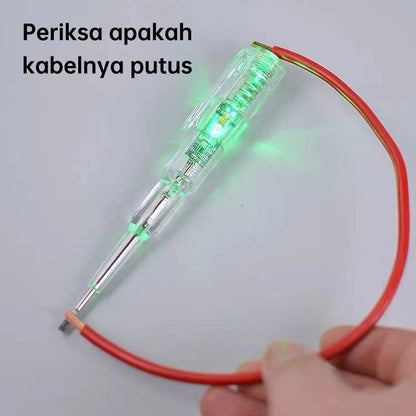 Obeng Tester 2in1 Indicator Dual LED - Tespen Minus Alat Pendeteksi Arus Kabel Listrik Putus / Test Pen Digital Dengan Lampu Merah Hijau Indikator Sensor / Peralatan Teknisi Perlengkapan Perkakas Multifungsi Tester Obeng Breakpoint Mofan Home