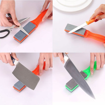 Batu Asah Pisau 2 Sisi Gagang Panjang / Alat Pengasah Penajam Peruncing Gunting Golok Arit Pacul Sabit Pahat Serbaguna / Knife Sharpener Asahan Manual Praktis Anti Slip / Peralatan Dapur Perlengkapan Rumah Tangga Multifungsi Batu Alam Tumpul Tajam