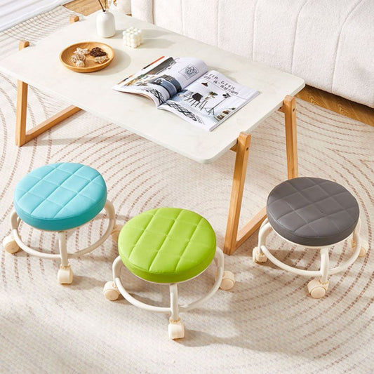 Kursi Roda Bulat Mini Putar 360Â° / Bangku Jongkok Busa Empuk Plastik Kecil Rendah Santai Anak Dewasa Sofa Bundar Kamar Meja Rias Ruang Tamu Minimalis Bahan Berkualitas Indoor Outdoor Kursih Chair Taman Garasi Gudang Cuci Belajar Stool Furniture Aesthetic