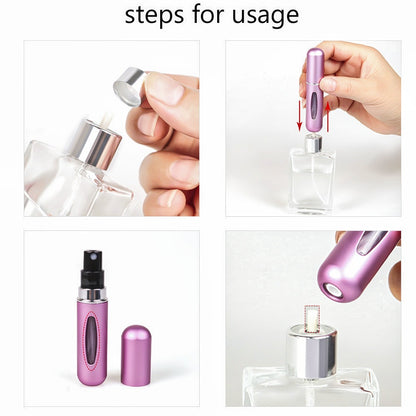 Botol Parfum Mini Travel 5ML Atomizer Bottle Spray Aluminium isi ulang kapsul lipstik semprot refill