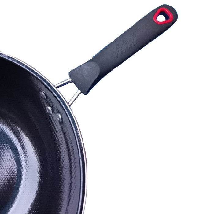 Wajan Penggorengan Enamel 32cm Frying Pan / Wadah Kuali Bentuk Bulat Gagang Panjang Untuk Menumis Merebus Menggoreng Anti Lengket / Tempat Memasak Bahan Tebal Berkualitas Anti Karat / Alat Peralatan Dapur Multifungsi