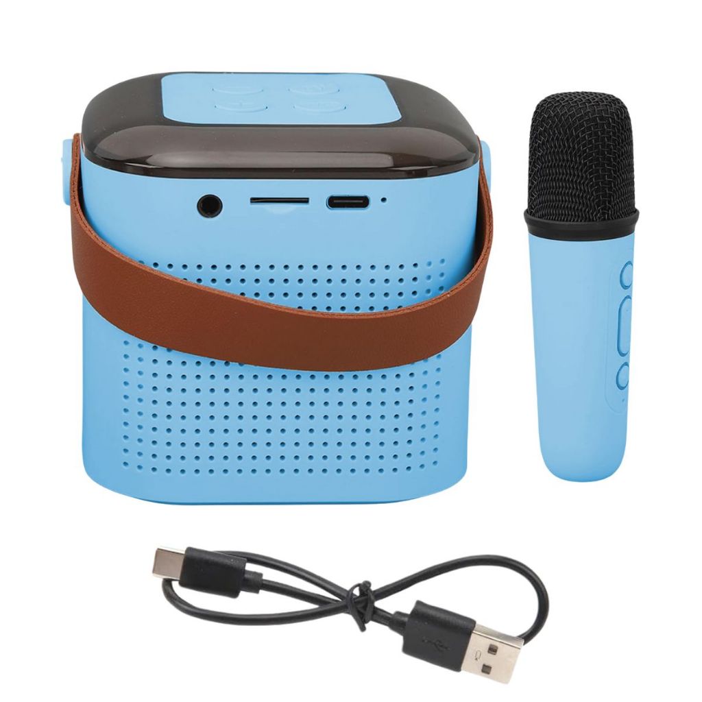 Speaker Bluetooth LED Dengan Mic Karaoke / MP3 Player Portable Set Mini With 1 Wireless Microphone Salon BT Speker 4 Vocal Effect Stereo Sing Amplifer Full Bass Original Suara Jernih Hp Tv Komputer Pc Hadiah Kado Ulang Tahun Serbaguna Termurah Berkualitas