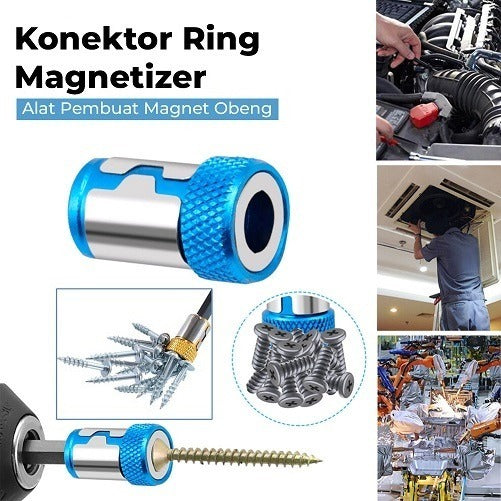 Ring Magnet Obeng Cincin Magnetik Ekstensi Bit Obeng Heksagonal 6,35mm 1/4 inci Elektrik Pasang Lepas Sekrup Baut Mur Paku Konversi Pasang Peralatan Logam Hexagonal 6.35 mm 1/4inch