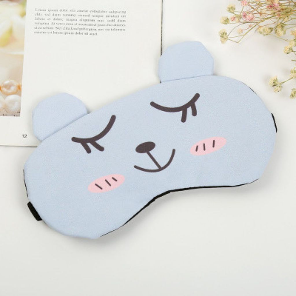 Penutup Mata Karakter Ekspresi / Sleeping Eye Mask / Masker Tutup Kantung Tidur Motif Boneka Lucu Bahan Halus Lembut / Eye Cover Cute Dengan Es Gel Pendingin Panas Rileksasi Untuk Travelling Pesawat Kereta Mobil Multifungsi