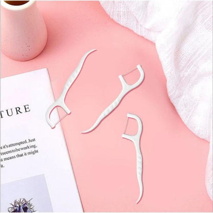 Pembersih Celah Gigi Benang Busur Tusuk Gigi Macromolecul [Isi 1 Box 50 Pcs] / Dental Floss Flosser Toothpick Pengangkat Kotoran Sela Gigi Steril Higienis