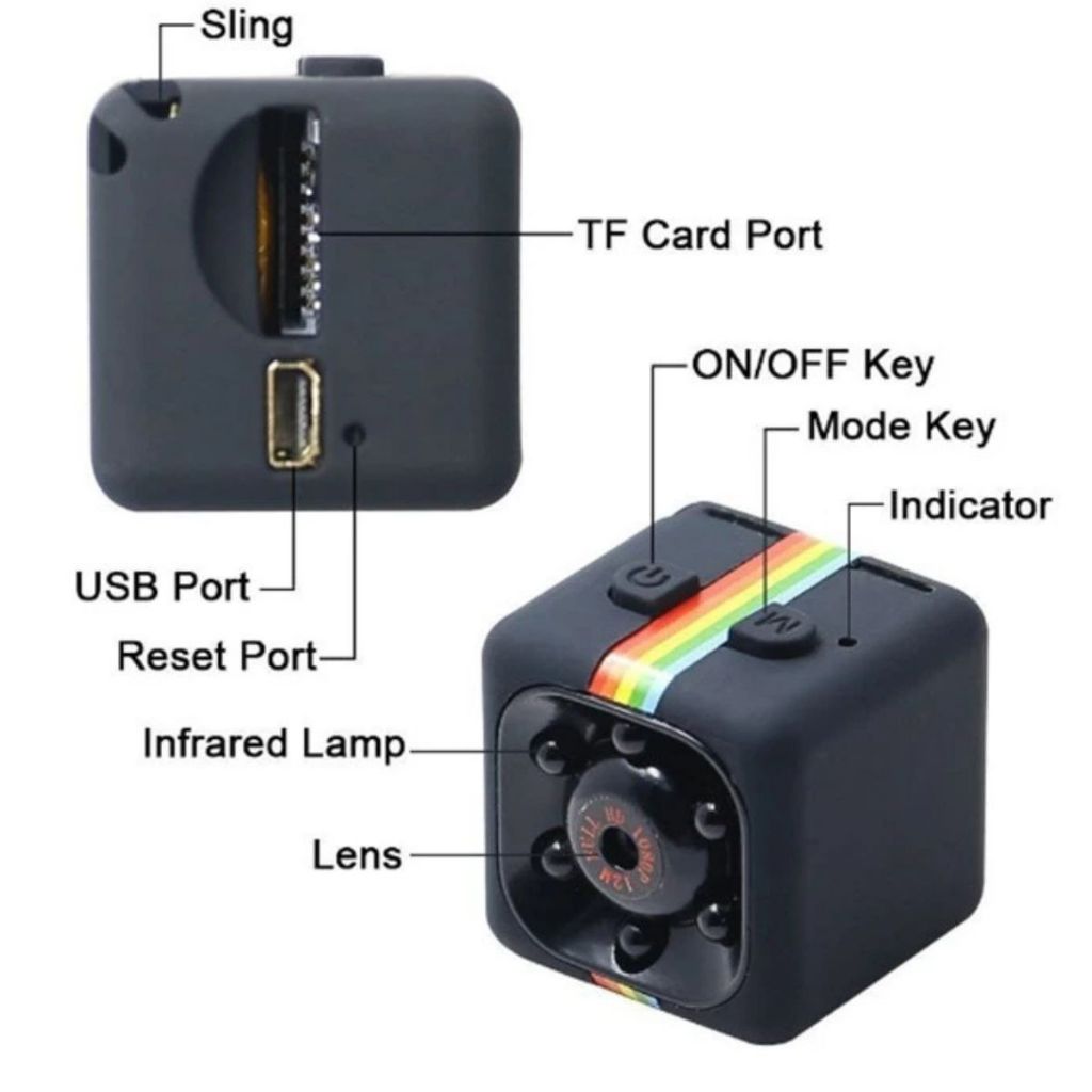 Spy Camera Mini DVR SQ11 / Kamera Action Video Recorder Sport SQ-11 Full HD 1080P 12MP Night Vision Murah