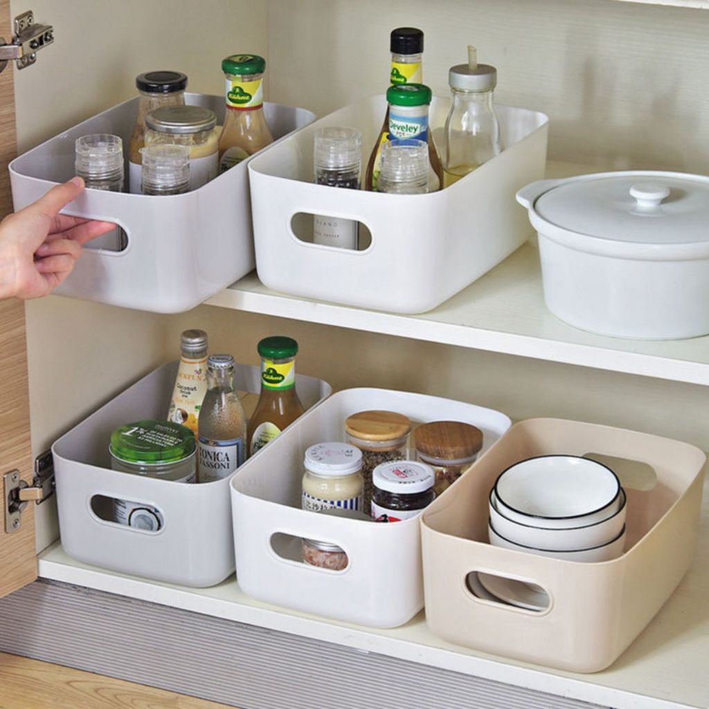 Kotak Penyimpanan Serbaguna | Storage Box | Container Makanan Keranjang Plastik Tempat Kosmetik Bumbu Snack Multifungsi