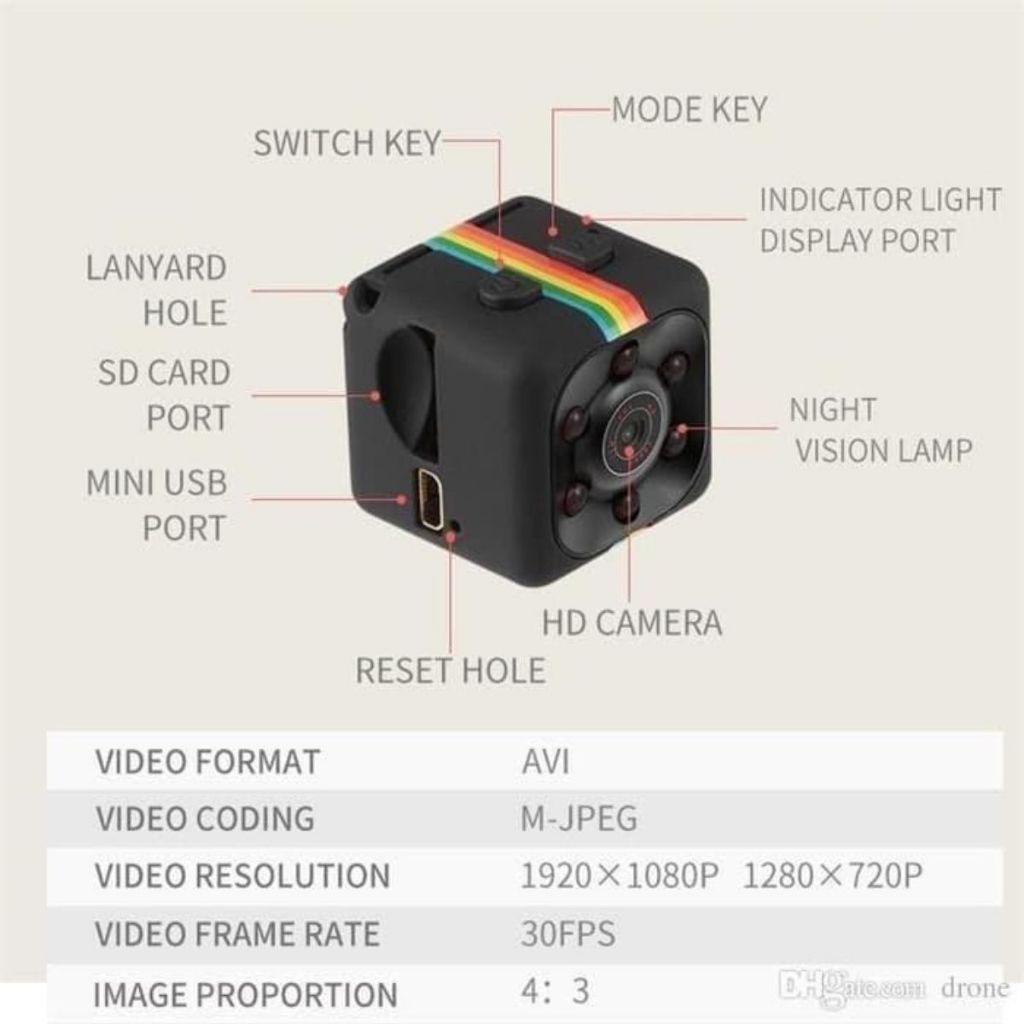 Spy Camera Mini DVR SQ11 / Kamera Action Video Recorder Sport SQ-11 Full HD 1080P 12MP Night Vision Murah