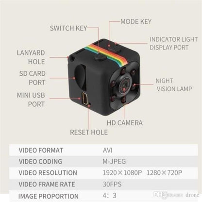 Spy Camera Mini DVR SQ11 / Kamera Action Video Recorder Sport SQ-11 Full HD 1080P 12MP Night Vision Murah