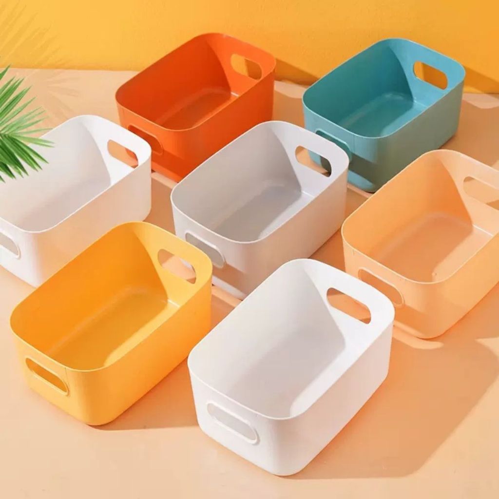 Kotak Penyimpanan Serbaguna | Storage Box | Container Makanan Keranjang Plastik Tempat Kosmetik Bumbu Snack Multifungsi