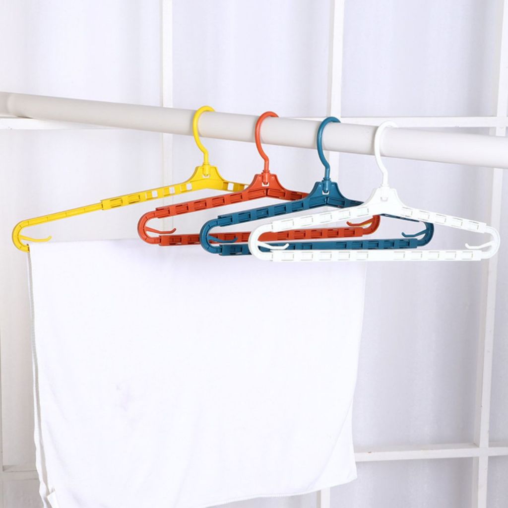Gantungan Baju Tarik / Magic Hanger Plastik / Cantolan Gantung Jemuran Pakaian Celana Handuk Serbaguna