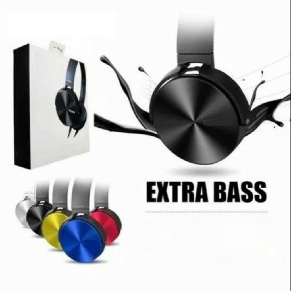 Headphone MDR-XB450  / Headset Bando XB450 / Earphone Kabel Music Gaming Extra Bass Premium