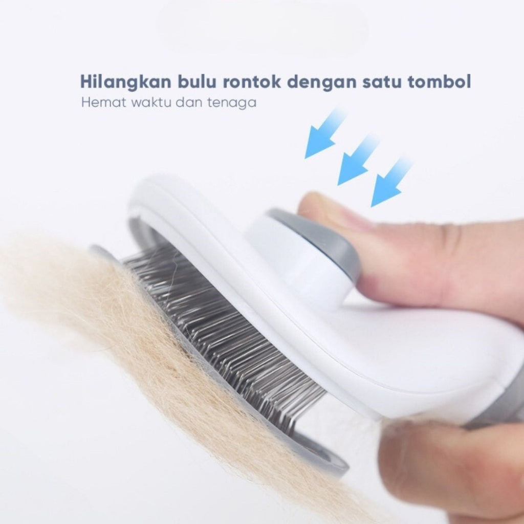 Sisir Kucing Anjing Otomatis/Pet Grooming Brush/Perawatan Bulu Hewan Peliharaan Anti Rontok Termurah