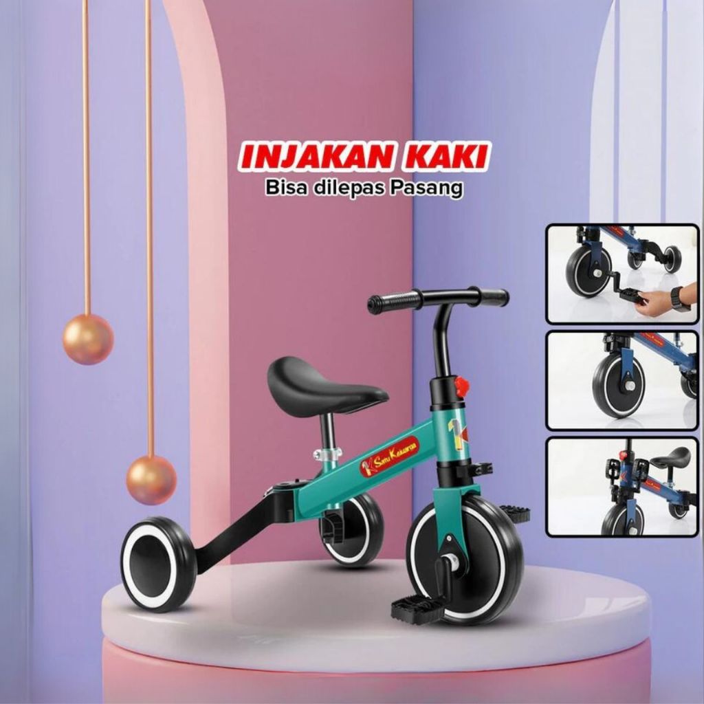 Mainan Sepeda Anak M97 3 Roda 2in1 Balance Bike Ride On Push Bike / Sepeda Keseimbangan Anak Perempuan Laki-Laki Outdoor Berkualitas