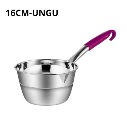 Panci Stainless Gagang Warna Milk Pot Frypan Mpasi 16cm 18cm Wajan Masak Soup Rebus Mie Anti Lengket