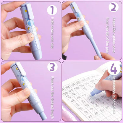 Penghapus Pensil Mekanik Motif Karakter Lucu / Mechanical Eraser / Penghapus Bentuk Lipstick / Hapusan Eraser Lipstik