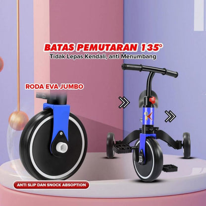 Mainan Sepeda Anak M97 3 Roda 2in1 Balance Bike Ride On Push Bike / Sepeda Keseimbangan Anak Perempuan Laki-Laki Outdoor Berkualitas