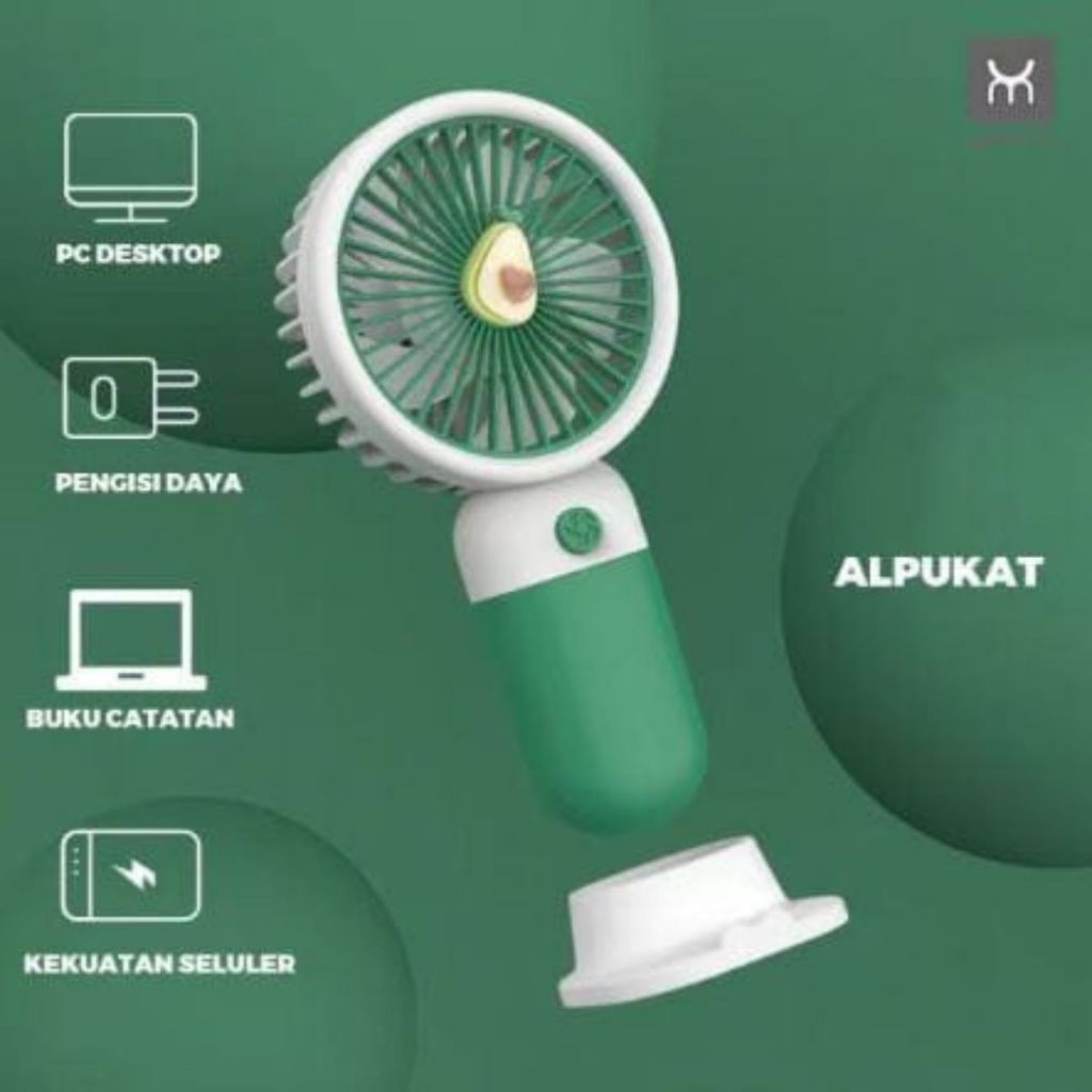 Kipas Genggam Mini Kipas Lucu Model Buah /  Fruity Mini Fan Portabel Stand / Kipas Angin Pengisian Daya Usb