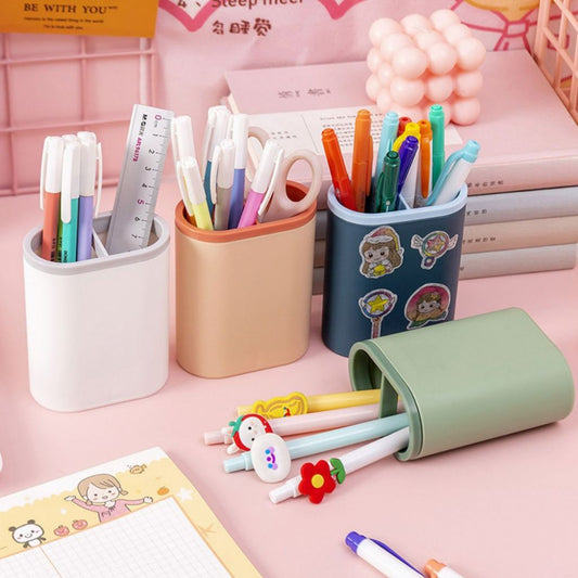 Tempat Pensil Dan Pulpen 2 Sekat Pen Holder Organizer Desktop Meja Belajar / Kotak Penyimpanan Alat Tulis Serbaguna