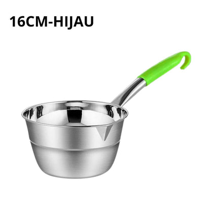 Panci Stainless Gagang Warna Milk Pot Frypan Mpasi 16cm 18cm Wajan Masak Soup Rebus Mie Anti Lengket