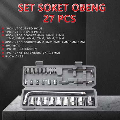 Kunci Shock / sok set 27 Pcs / Kunci Sok Set 27 Pcs Original Berkualitas dan Awet Anti Karat Multifungsi