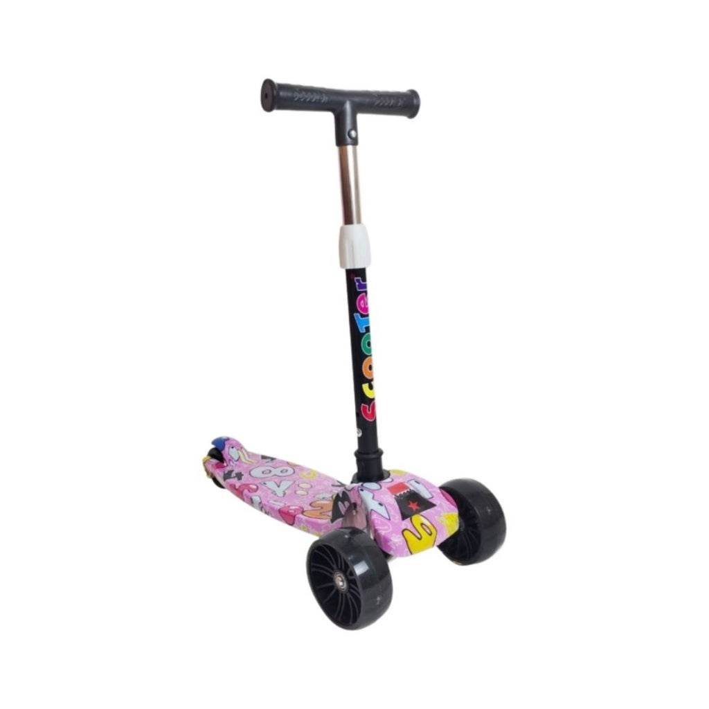 Mainan Scooter Anak Karakter M252 Roda Nyala / Otoped Kickboard LED Gravity / Skuter Lipat Roda 3 Outdoor Indoor