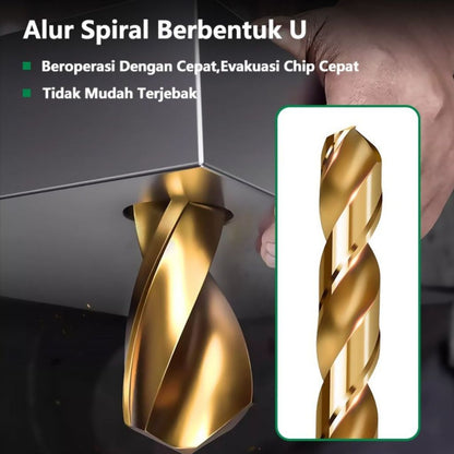 Set Mata Bor Besi 1.5mm-6.5mm / HSS Drill Bit 13pcs / Alat Bor Baja Kayu Tahan Karat High Quality