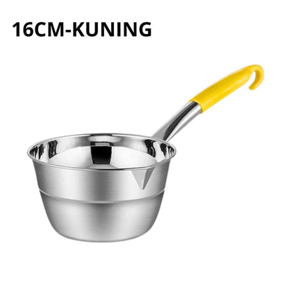 Panci Stainless Gagang Warna Milk Pot Frypan Mpasi 16cm 18cm Wajan Masak Soup Rebus Mie Anti Lengket