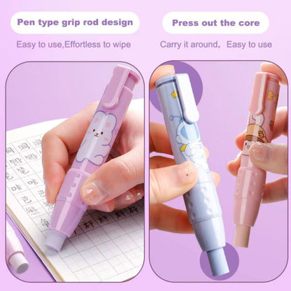 Penghapus Pensil Mekanik Motif Karakter Lucu / Mechanical Eraser / Penghapus Bentuk Lipstick / Hapusan Eraser Lipstik