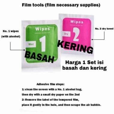 Tisu Tempered Glass Wipes Wet and Dry Tissue Anti Gores HP Tisue Pembersih Layar Basah Kering