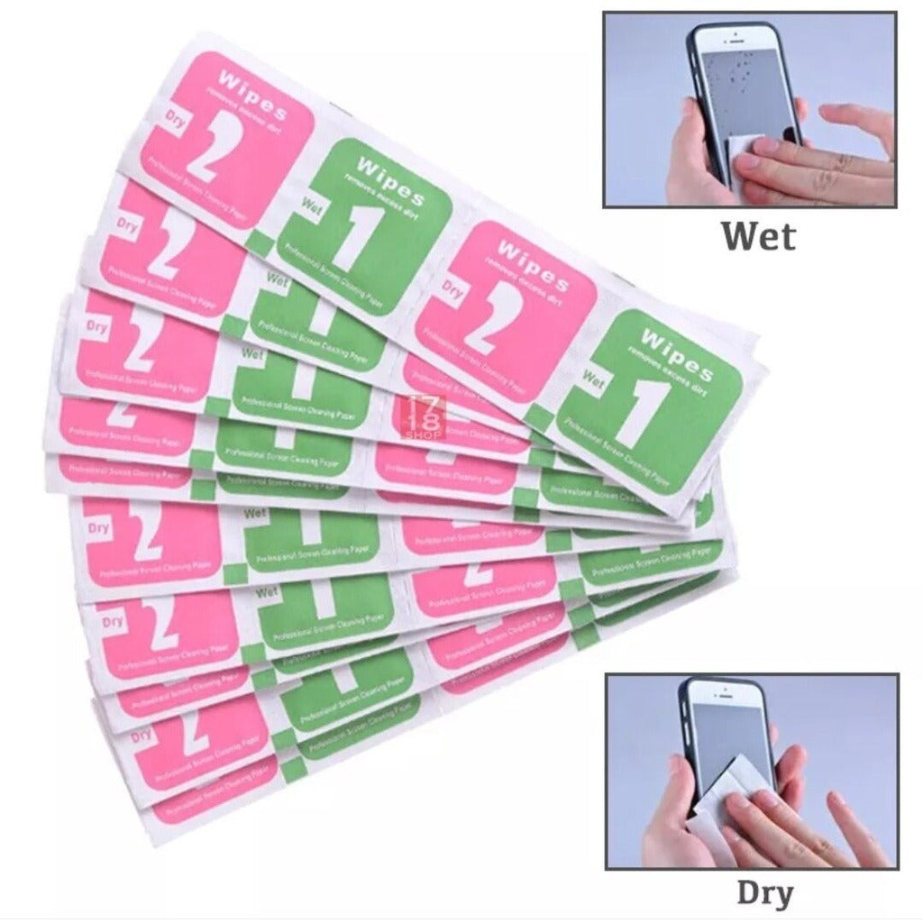 Tisu Tempered Glass Wipes Wet and Dry Tissue Anti Gores HP Tisue Pembersih Layar Basah Kering