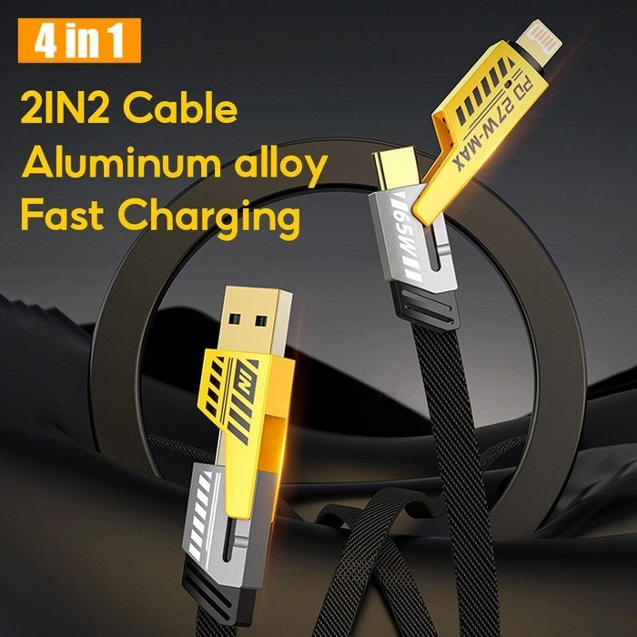 Kabel Data 4IN1 Fast Charging USB Type A, Type C Lightning / Cable Casan Multiple Charging 27W + 65W