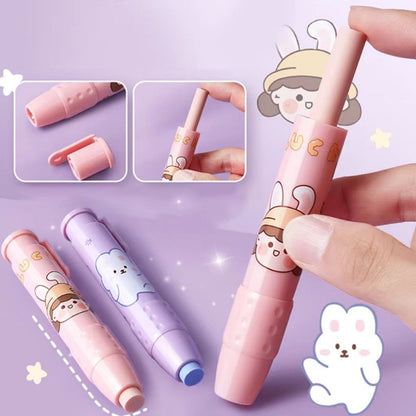 Penghapus Pensil Mekanik Motif Karakter Lucu / Mechanical Eraser / Penghapus Bentuk Lipstick / Hapusan Eraser Lipstik