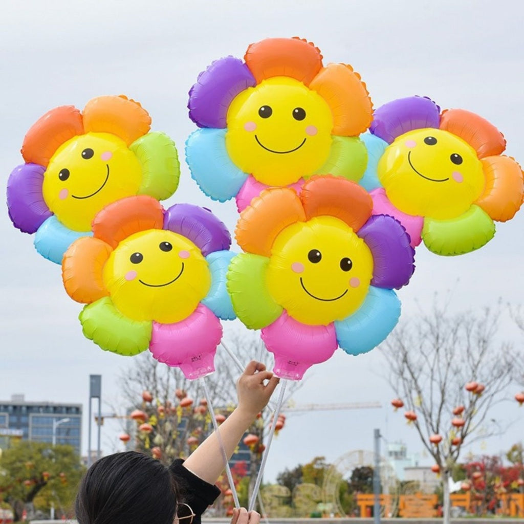 Balon Bunga Matahari Jumbo / Sunflower Balloon Rainbow / Balon Latex Dekorasi Ulang Tahun Terlaris