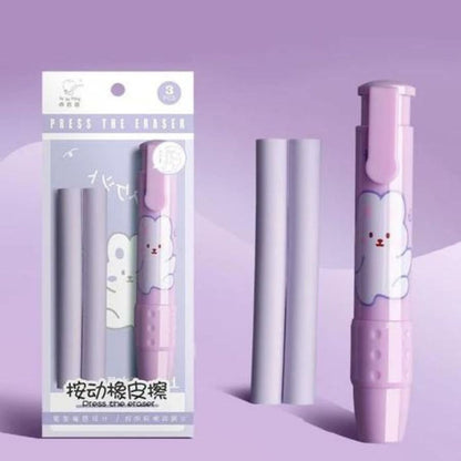 Penghapus Pensil Mekanik Motif Karakter Lucu / Mechanical Eraser / Penghapus Bentuk Lipstick / Hapusan Eraser Lipstik