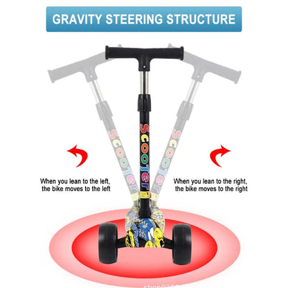 Mainan Scooter Anak Karakter M252 Roda Nyala / Otoped Kickboard LED Gravity / Skuter Lipat Roda 3 Outdoor Indoor