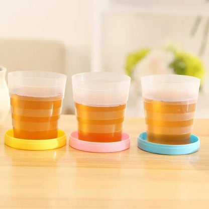 Gelas Lipat Portable / Travel Telescopic Cup Plastik / Mug Cangkir Minum Anak Karakter Lucu Terlaris